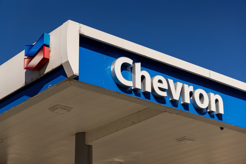A Chevron gas station in San Francisco, California, US, on Tuesday, Oct. 28, 2025. Chevron Corp. is expected to release earnings figures on October 31.